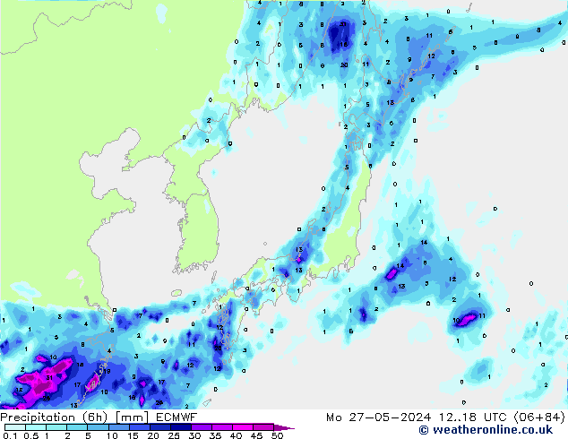 Z500/Regen(+SLP)/Z850 ECMWF ma 27.05.2024 18 UTC