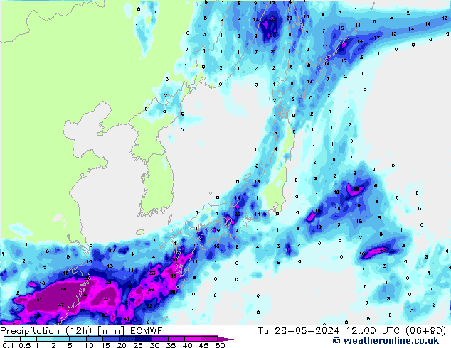 opad (12h) ECMWF wto. 28.05.2024 00 UTC