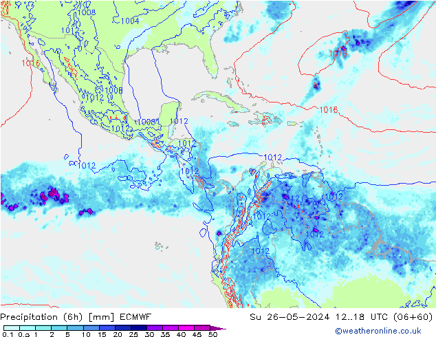 Z500/Rain (+SLP)/Z850 ECMWF  26.05.2024 18 UTC