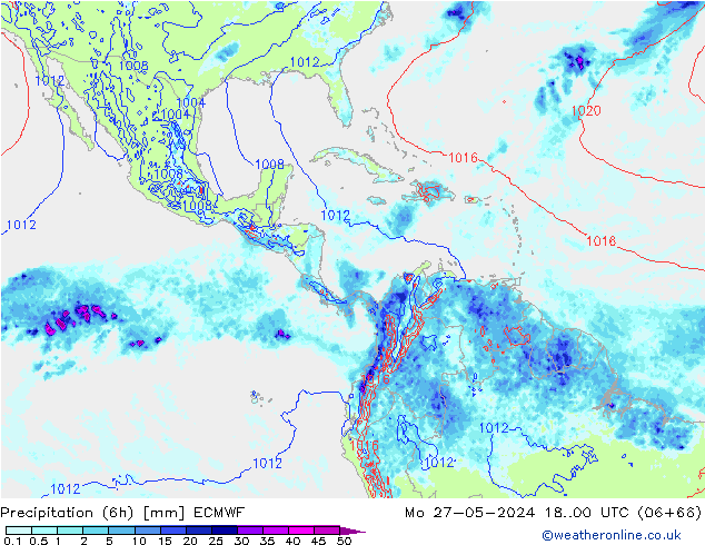 Z500/Rain (+SLP)/Z850 ECMWF Seg 27.05.2024 00 UTC