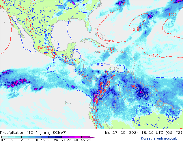 Yağış (12h) ECMWF Pzt 27.05.2024 06 UTC