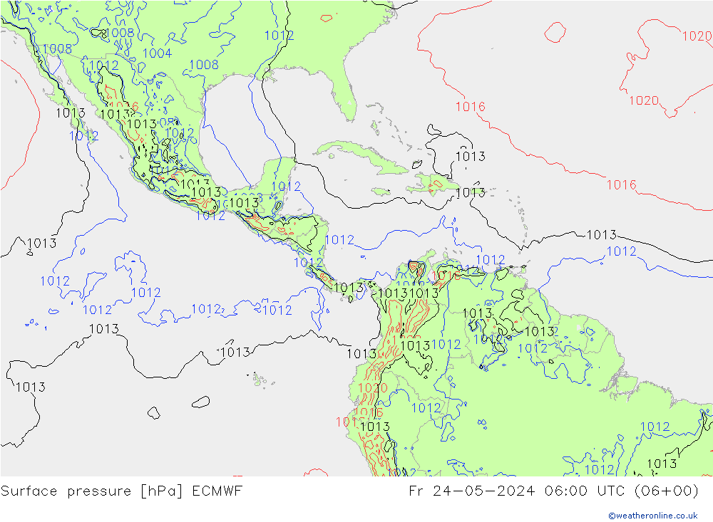 pression de l'air ECMWF ven 24.05.2024 06 UTC