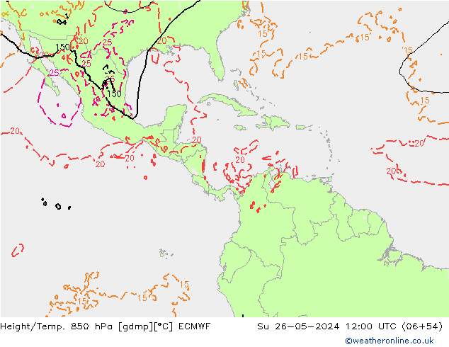 Z500/Regen(+SLP)/Z850 ECMWF zo 26.05.2024 12 UTC