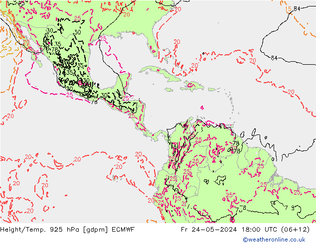 Height/Temp. 925 hPa ECMWF  24.05.2024 18 UTC