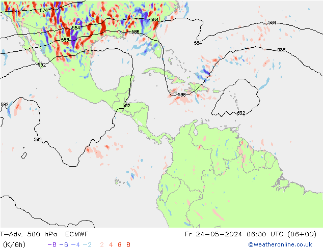 T-Adv. 500 hPa ECMWF  24.05.2024 06 UTC