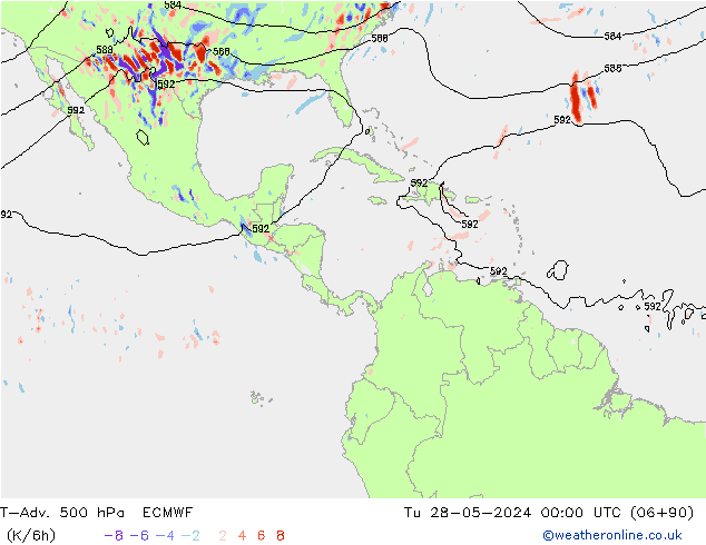 T-Adv. 500 hPa ECMWF di 28.05.2024 00 UTC