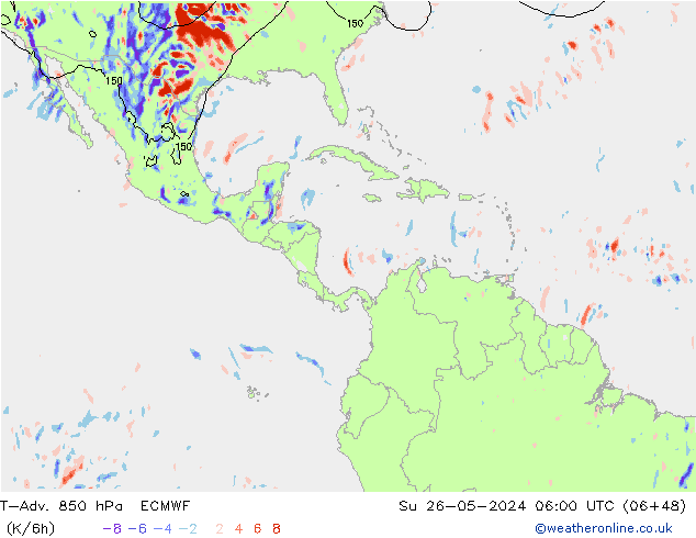 T-Adv. 850 hPa ECMWF Paz 26.05.2024 06 UTC