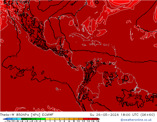 Theta-W 850hPa ECMWF zo 26.05.2024 18 UTC