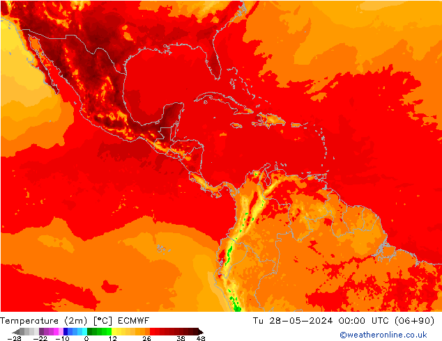 température (2m) ECMWF mar 28.05.2024 00 UTC