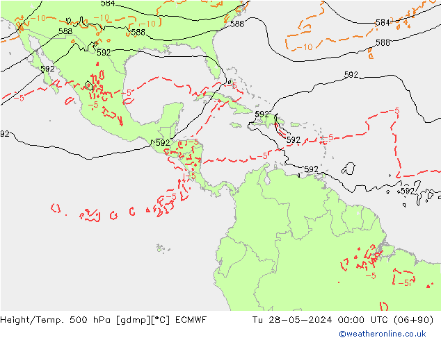 Height/Temp. 500 hPa ECMWF Tu 28.05.2024 00 UTC