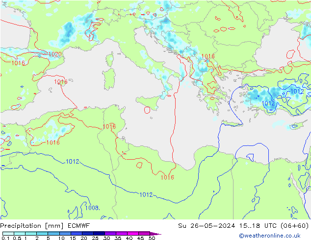 Precipitation ECMWF Su 26.05.2024 18 UTC