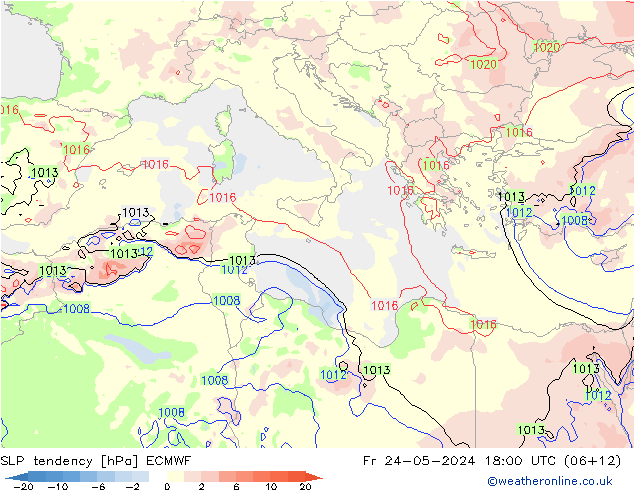 тенденция давления ECMWF пт 24.05.2024 18 UTC