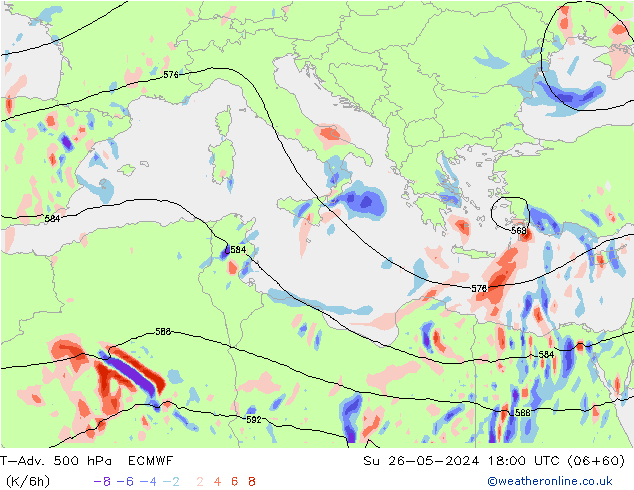 T-Adv. 500 hPa ECMWF dom 26.05.2024 18 UTC