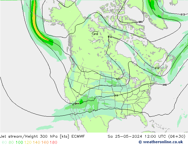 Corrente a getto ECMWF sab 25.05.2024 12 UTC