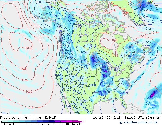 Z500/Rain (+SLP)/Z850 ECMWF Sa 25.05.2024 00 UTC