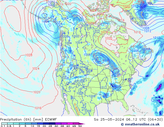 Z500/Regen(+SLP)/Z850 ECMWF za 25.05.2024 12 UTC