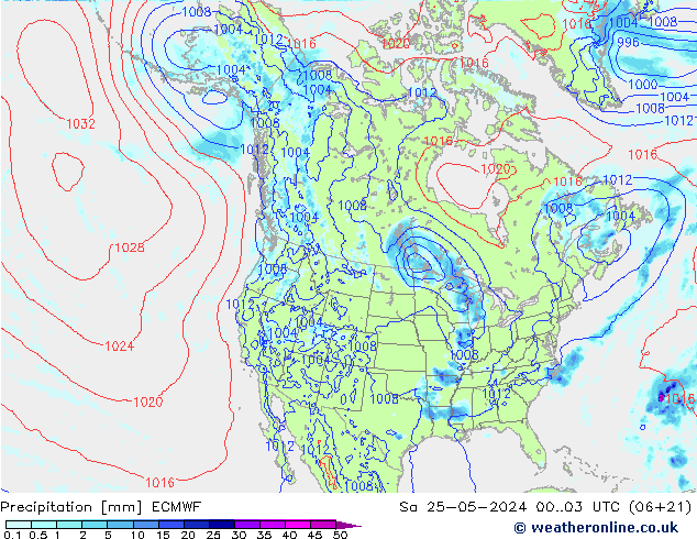 precipitação ECMWF Sáb 25.05.2024 03 UTC