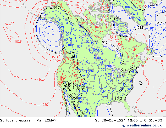 Yer basıncı ECMWF Paz 26.05.2024 18 UTC