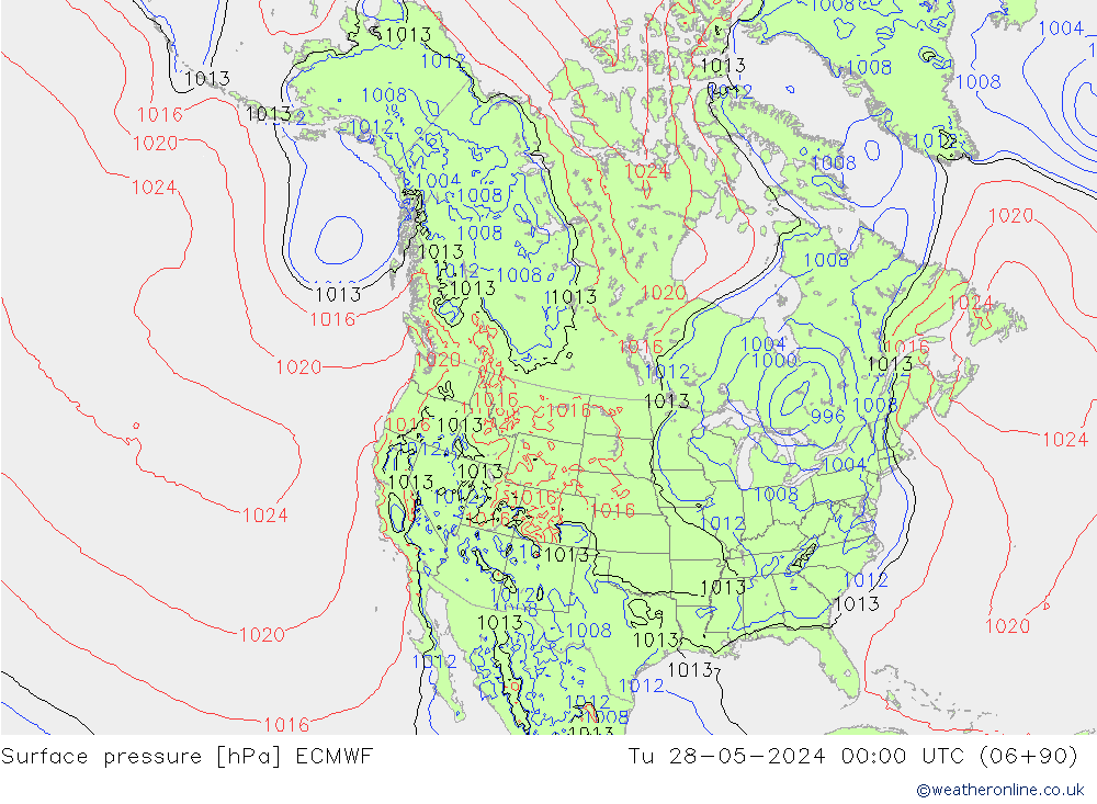 ciśnienie ECMWF wto. 28.05.2024 00 UTC