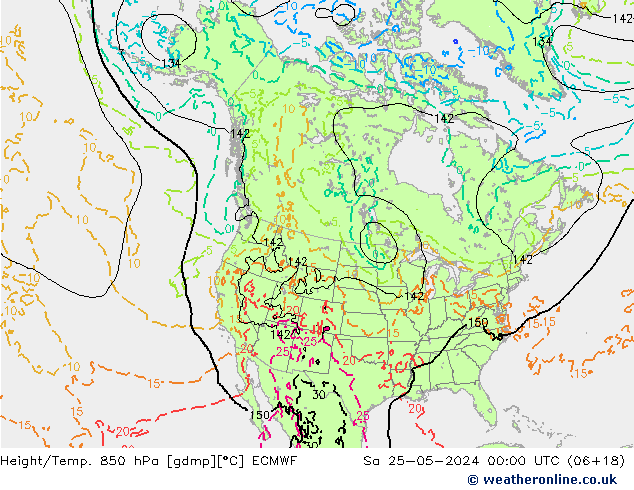 Z500/Rain (+SLP)/Z850 ECMWF Sa 25.05.2024 00 UTC