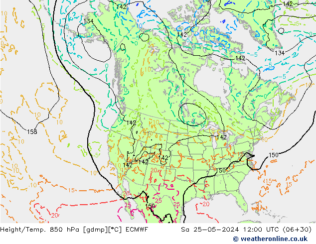 Z500/Regen(+SLP)/Z850 ECMWF za 25.05.2024 12 UTC