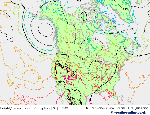 Z500/Rain (+SLP)/Z850 ECMWF Po 27.05.2024 00 UTC
