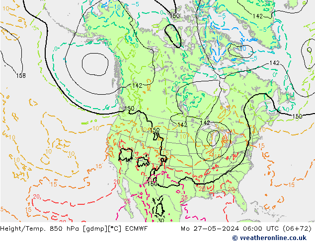 Z500/Rain (+SLP)/Z850 ECMWF Po 27.05.2024 06 UTC