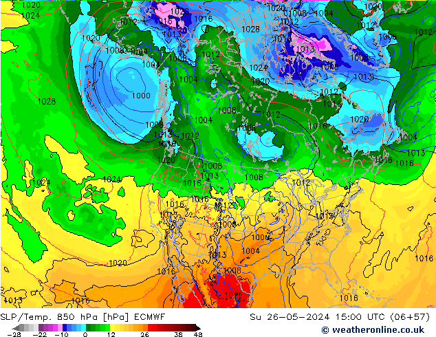 SLP/Temp. 850 hPa ECMWF Ne 26.05.2024 15 UTC