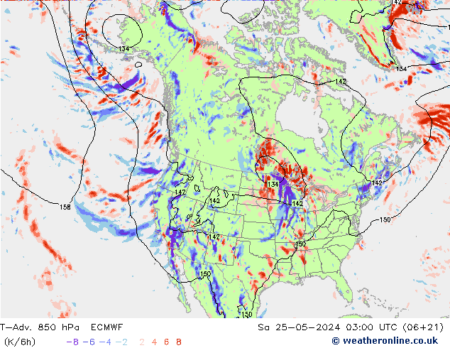 T-Adv. 850 hPa ECMWF Cts 25.05.2024 03 UTC