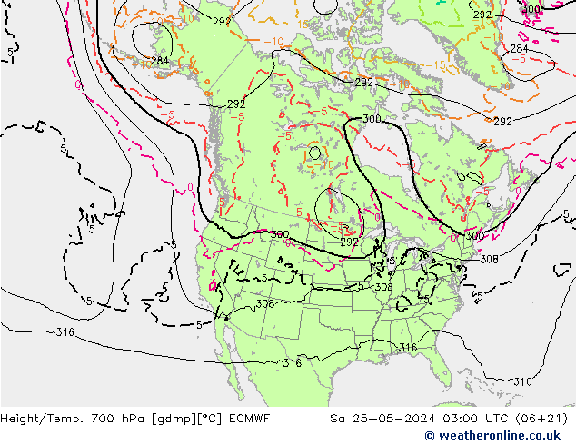 Yükseklik/Sıc. 700 hPa ECMWF Cts 25.05.2024 03 UTC