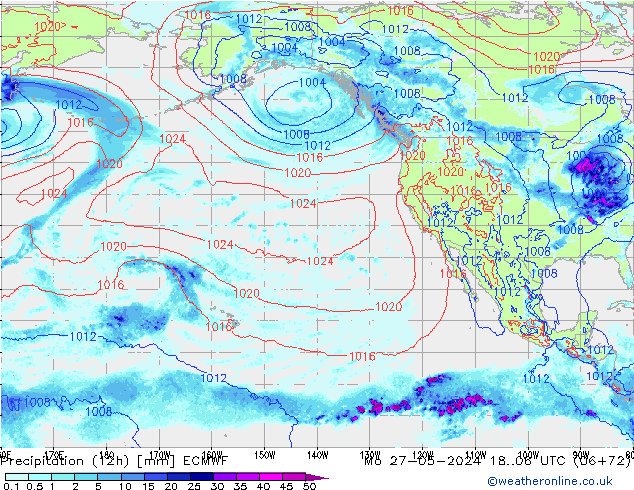 opad (12h) ECMWF pon. 27.05.2024 06 UTC