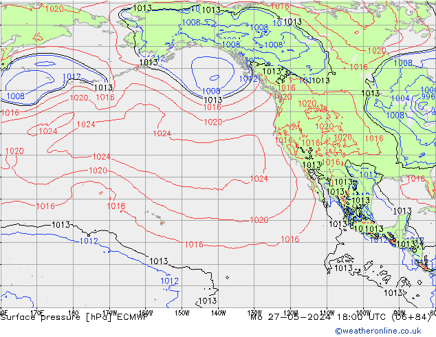 pressão do solo ECMWF Seg 27.05.2024 18 UTC