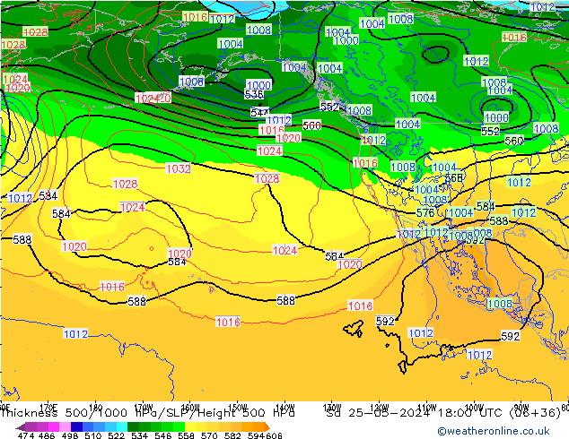 Thck 500-1000hPa ECMWF So 25.05.2024 18 UTC