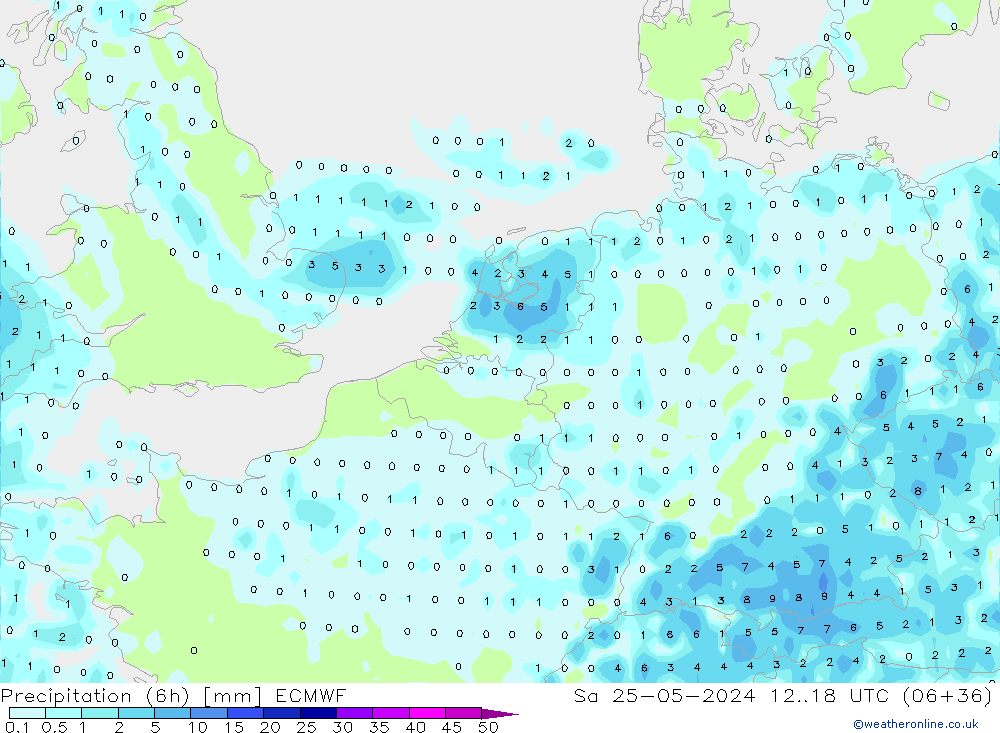 Yağış (6h) ECMWF Cts 25.05.2024 18 UTC