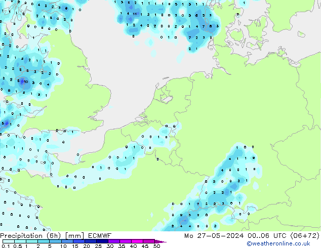 Z500/Yağmur (+YB)/Z850 ECMWF Pzt 27.05.2024 06 UTC