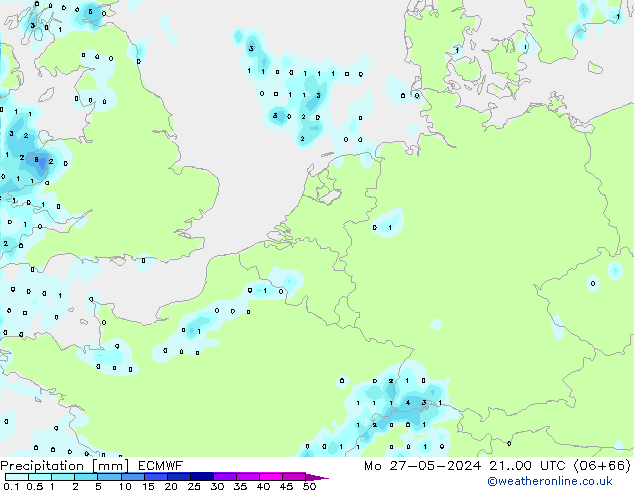 Precipitation ECMWF Mo 27.05.2024 00 UTC