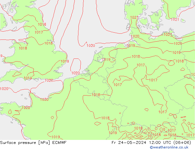 Luchtdruk (Grond) ECMWF vr 24.05.2024 12 UTC