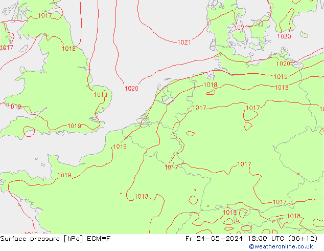 Bodendruck ECMWF Fr 24.05.2024 18 UTC