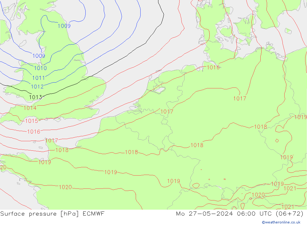 Surface pressure ECMWF Mo 27.05.2024 06 UTC