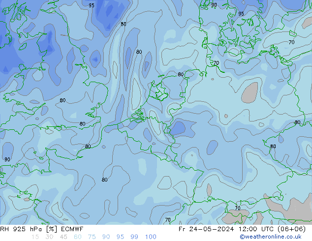 RH 925 hPa ECMWF Fr 24.05.2024 12 UTC