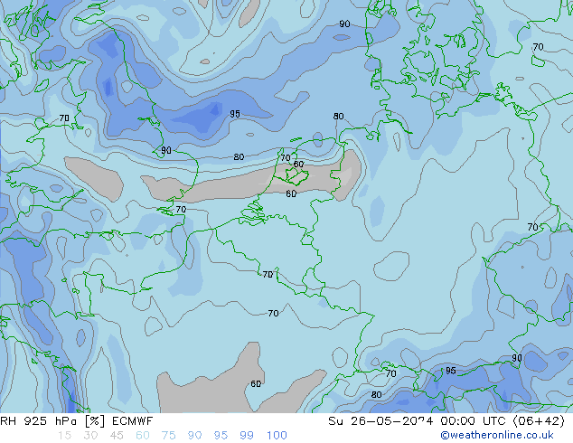 RH 925 hPa ECMWF So 26.05.2024 00 UTC