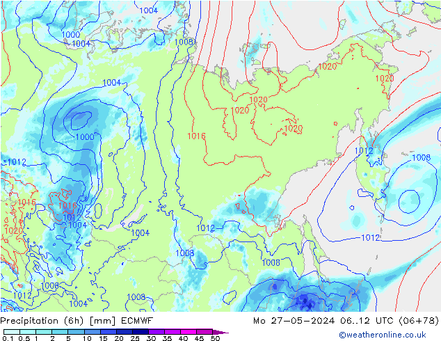 Z500/Regen(+SLP)/Z850 ECMWF ma 27.05.2024 12 UTC