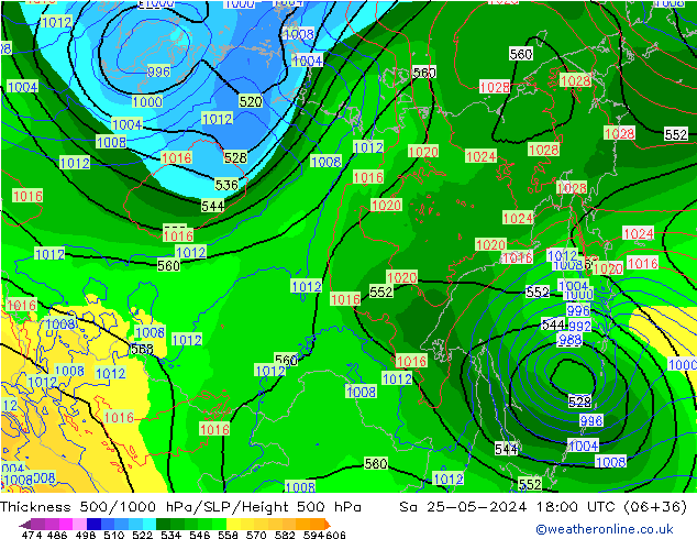 Thck 500-1000hPa ECMWF Sa 25.05.2024 18 UTC