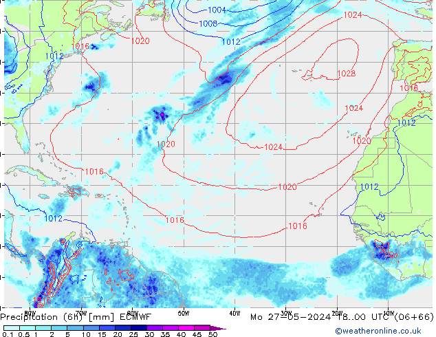 Z500/Regen(+SLP)/Z850 ECMWF ma 27.05.2024 00 UTC