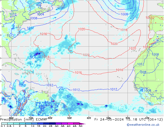 Precipitazione ECMWF ven 24.05.2024 18 UTC
