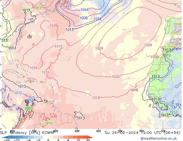 SLP tendency ECMWF Su 26.05.2024 12 UTC