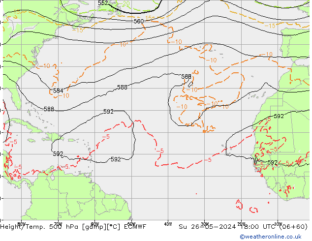 Z500/Rain (+SLP)/Z850 ECMWF  26.05.2024 18 UTC