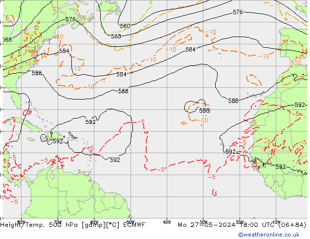 Z500/Rain (+SLP)/Z850 ECMWF lun 27.05.2024 18 UTC