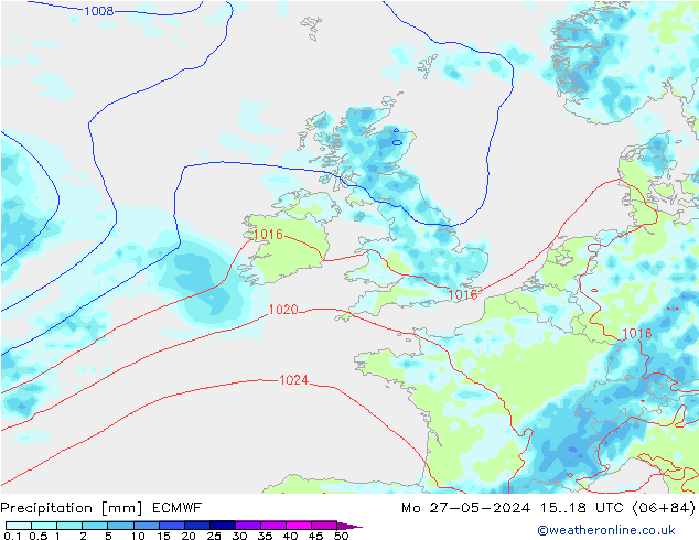 Precipitation ECMWF Mo 27.05.2024 18 UTC