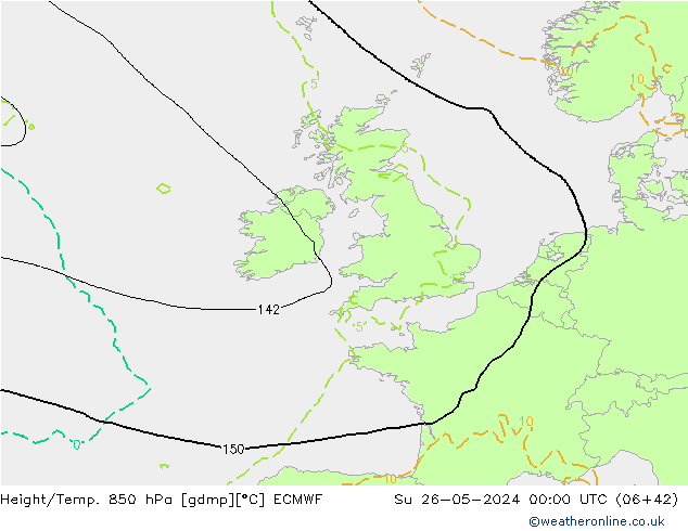 Z500/Rain (+SLP)/Z850 ECMWF Su 26.05.2024 00 UTC